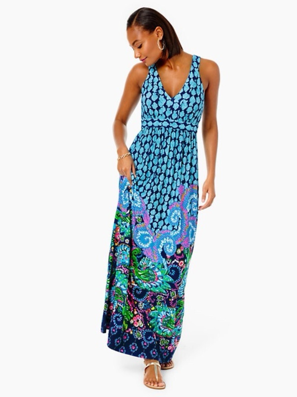 Lilly Pulitzer Giorgina Maxi in Ride the Wave EUC
